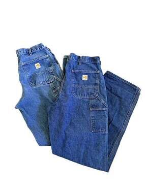 Lot of 2 Carhartt FR Flame Resistant Work Dungaree Jeans 34x36